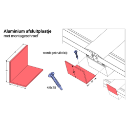 Aluminium hoekplaat metschroef