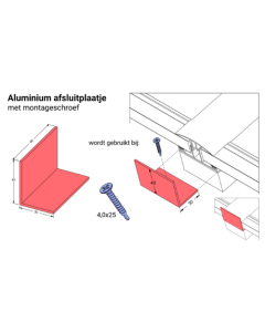Aluminium hoekplaat metschroef