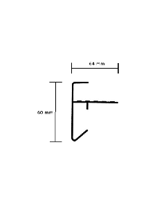 RAL 9005 daktrim 60x64mm lengte 200 cm