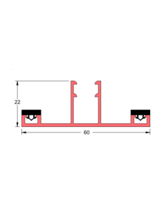 Aluminium kliktussenprofiel met rubber